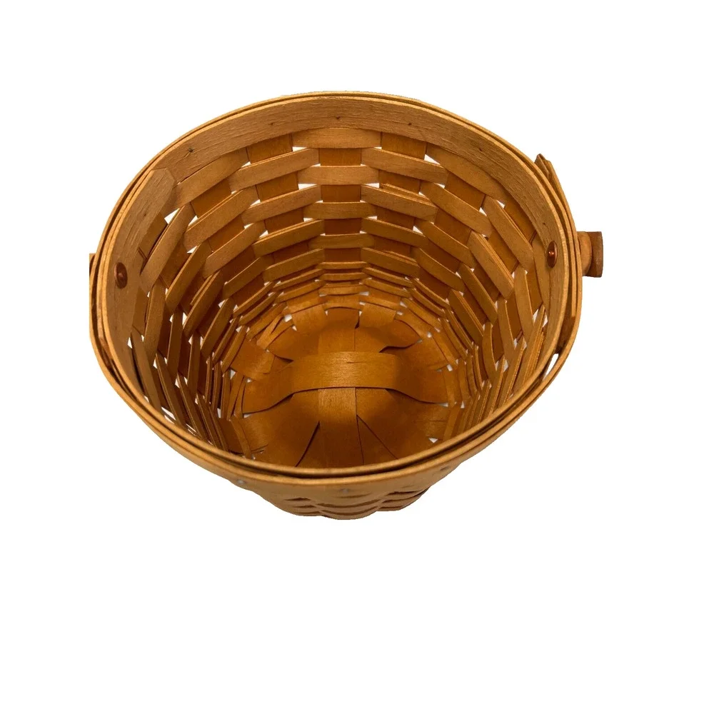 1998 Longaberger Medium Fruit Basket w/Protector Swinging Handle 8